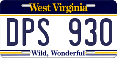 WV license plate DPS930