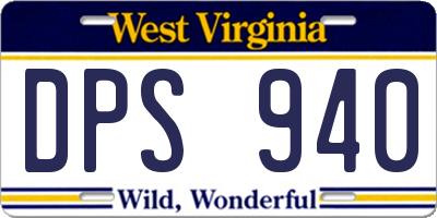 WV license plate DPS940