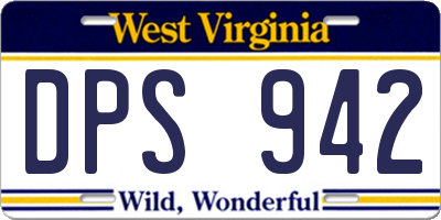 WV license plate DPS942