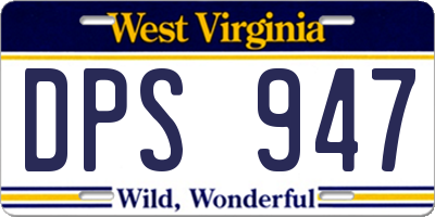 WV license plate DPS947
