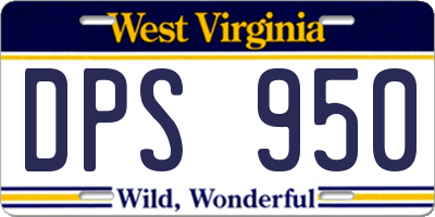 WV license plate DPS950