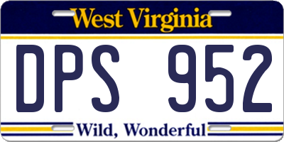 WV license plate DPS952