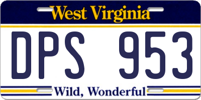 WV license plate DPS953