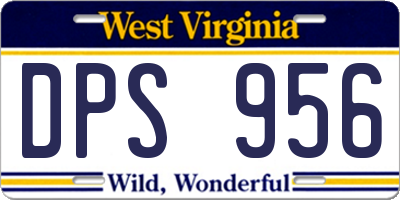 WV license plate DPS956
