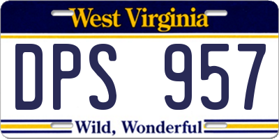 WV license plate DPS957