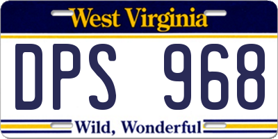 WV license plate DPS968