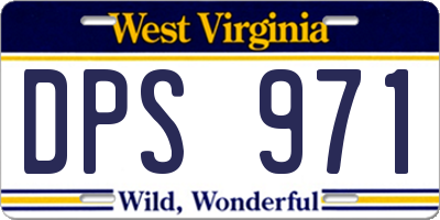 WV license plate DPS971