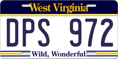 WV license plate DPS972