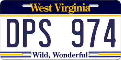 WV license plate DPS974