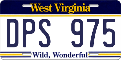 WV license plate DPS975