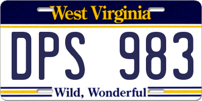 WV license plate DPS983
