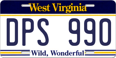 WV license plate DPS990