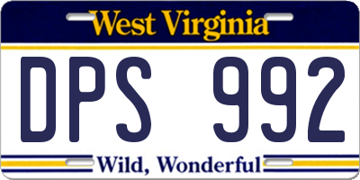 WV license plate DPS992