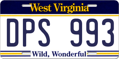 WV license plate DPS993