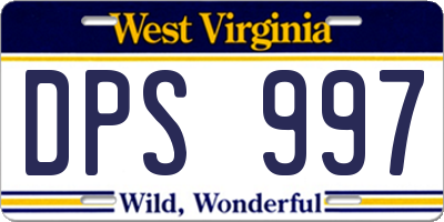 WV license plate DPS997