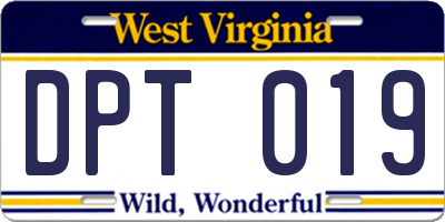WV license plate DPT019