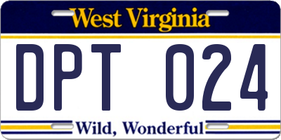 WV license plate DPT024