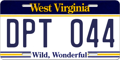 WV license plate DPT044