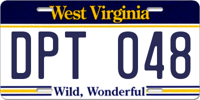 WV license plate DPT048