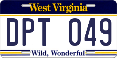 WV license plate DPT049