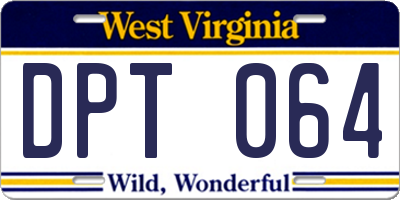 WV license plate DPT064