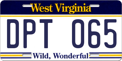 WV license plate DPT065