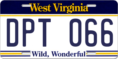 WV license plate DPT066