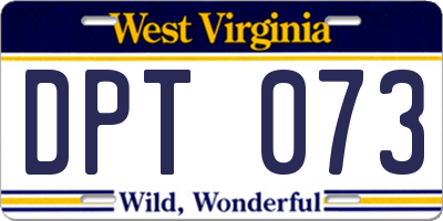 WV license plate DPT073