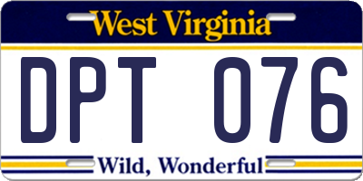 WV license plate DPT076