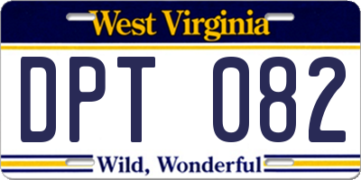 WV license plate DPT082