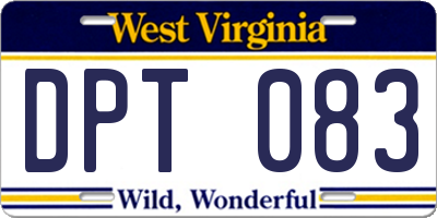 WV license plate DPT083