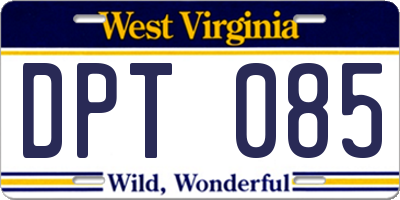WV license plate DPT085