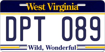 WV license plate DPT089