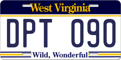 WV license plate DPT090
