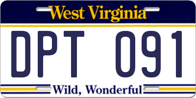 WV license plate DPT091