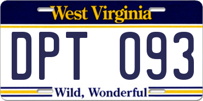 WV license plate DPT093