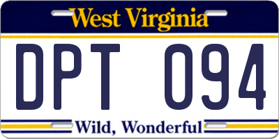 WV license plate DPT094