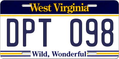 WV license plate DPT098