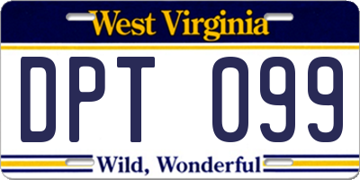 WV license plate DPT099