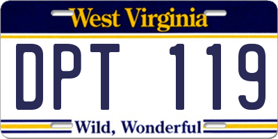 WV license plate DPT119