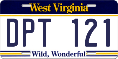 WV license plate DPT121