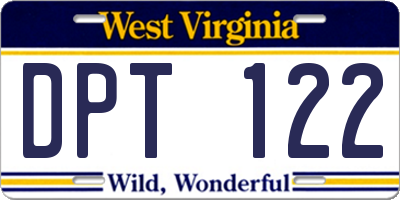 WV license plate DPT122