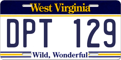 WV license plate DPT129