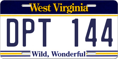 WV license plate DPT144