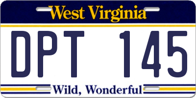 WV license plate DPT145