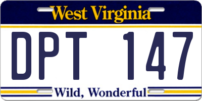 WV license plate DPT147