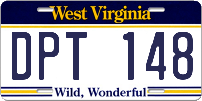 WV license plate DPT148