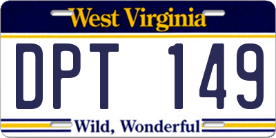 WV license plate DPT149