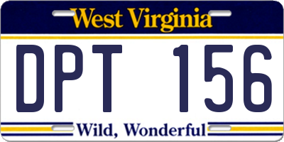 WV license plate DPT156