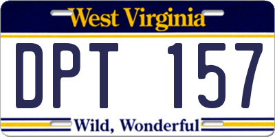 WV license plate DPT157